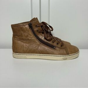 Ugg blaney brown leather zipper lace boots